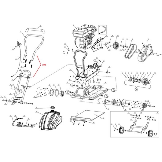 Рама, бак и рукоятка Champion PC1151FT